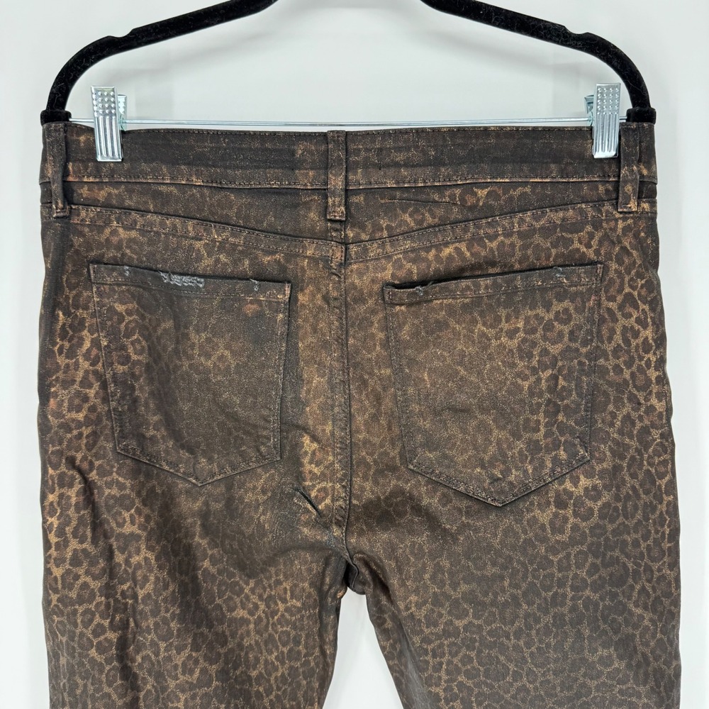 MONFRERE GREYSON ANIMAL PRINT SKINNY FIT JEANS METALLIC COATED NOIR 33X30 - Picture 7 of 11